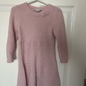Pink Knit Kids Casual Dress